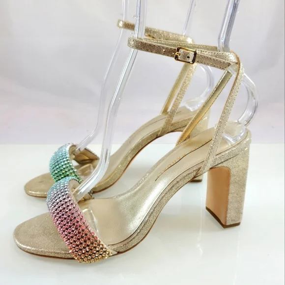 NWT$495 LOEFFLER RANDALL Shay Rhinestone Ankle Strap Sandals Heels Sz 5 - Picture 11 of 17